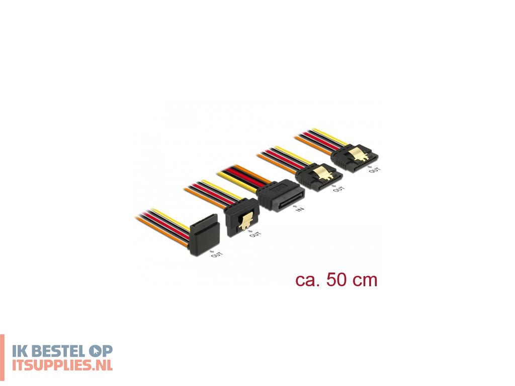 3056010-delock_60149_sata-kabel_0-5_m_sata_15-pin_4_x_sata_15-pins_zwart-_oranje-_rood-_geel