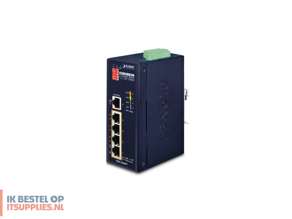 4742307-planet_isw-504pt_netwerk-switch_unmanaged_l2_fast_ethernet_10100_power_over_ethernet_poe_zwart