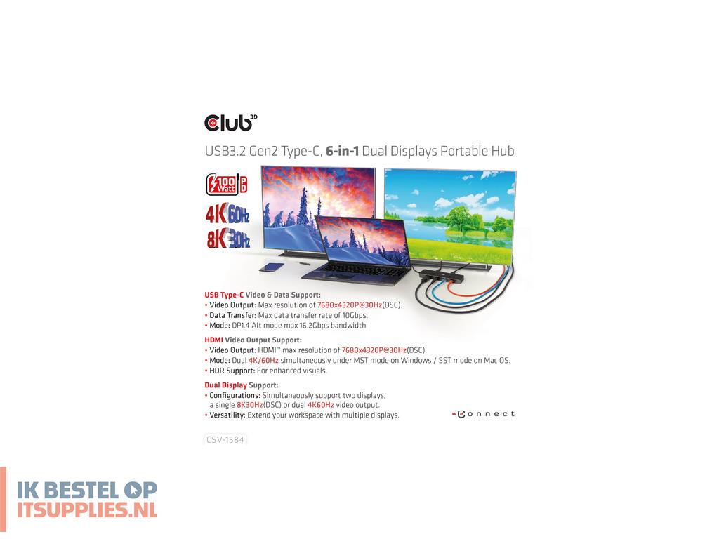 3113913-club3d_csv-1584_laptop_dock_poortreplicator_bedraad_usb_32_gen_2_31_gen_2_type-c_zwart