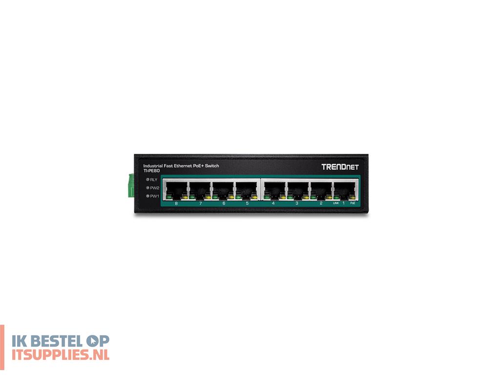 2629952-trendnet_ti-pe80_netwerk-switch_unmanaged_fast_ethernet_10100_power_over_ethernet_poe_zwart