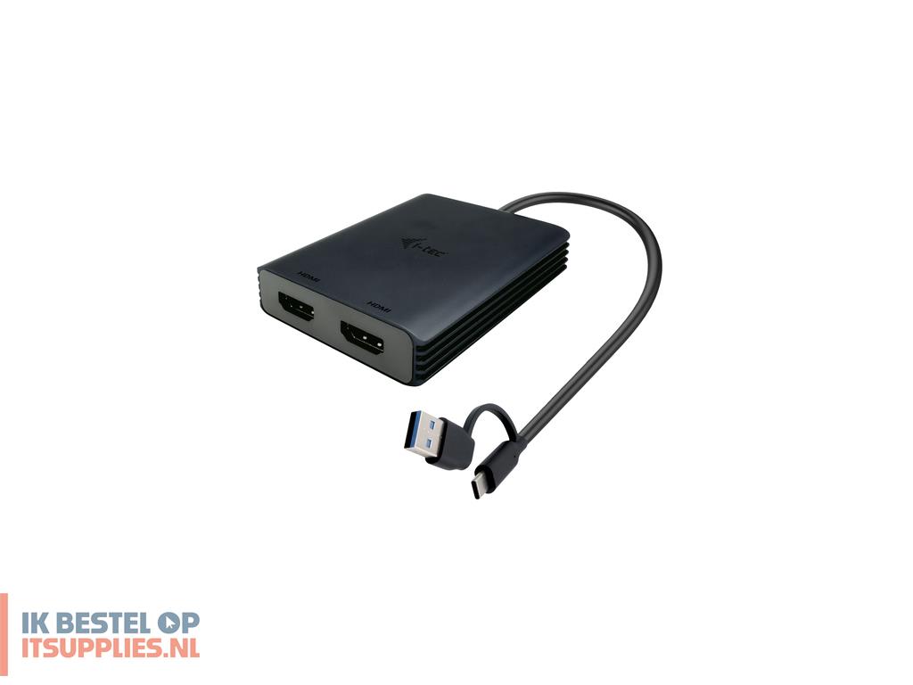 1544611-i-tec_cadual4khdmi_video_kabel_adapter_0-27_m_usb_type-ausb_type-c_2_x_hdmi_zwart
