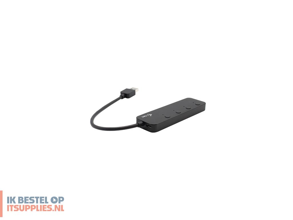 0634203-i-tec_u3chargehub4_interface_hub_usb_32_gen_1_31_gen_1_type-a_5_mbits_zwart