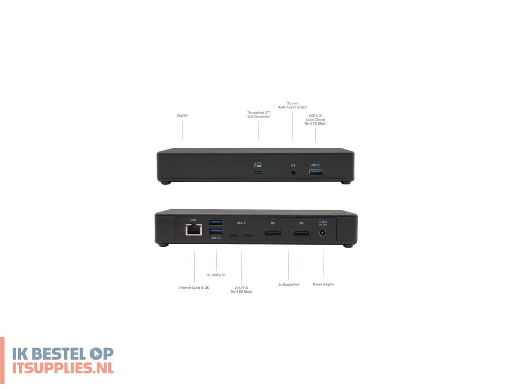 1520204-i-tec_tb3cdualdpdockpd_laptop_dock_poortreplicator_bedraad_thunderbolt_3_zwart