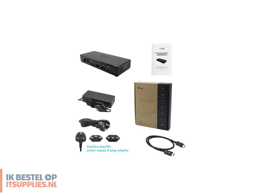 1523816-i-tec_tb3cdualdpdockpd_laptop_dock_poortreplicator_bedraad_thunderbolt_3_zwart