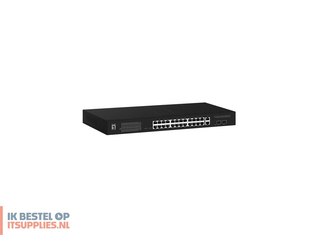 0442781-levelone_gep-2841_netwerk-switch_managed_l2_gigabit_ethernet_101001000_power_over_ethernet_poe_1u_zwart