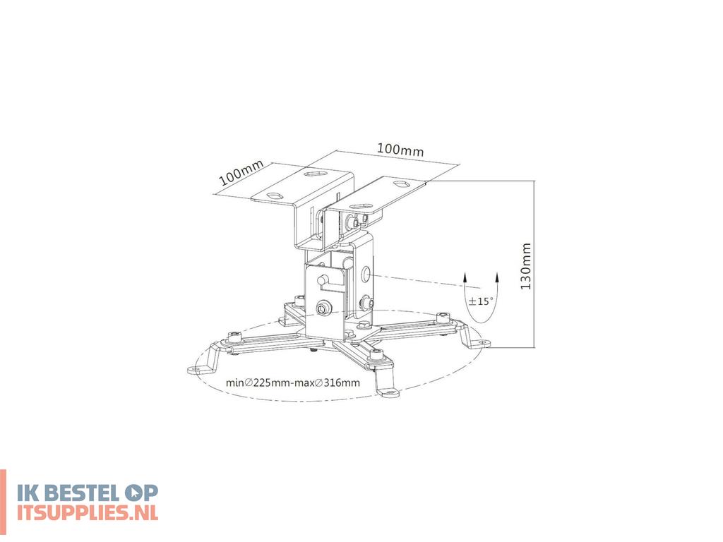 3513926-techly_ica-pm_2s_projector_beugel_plafond_zilver