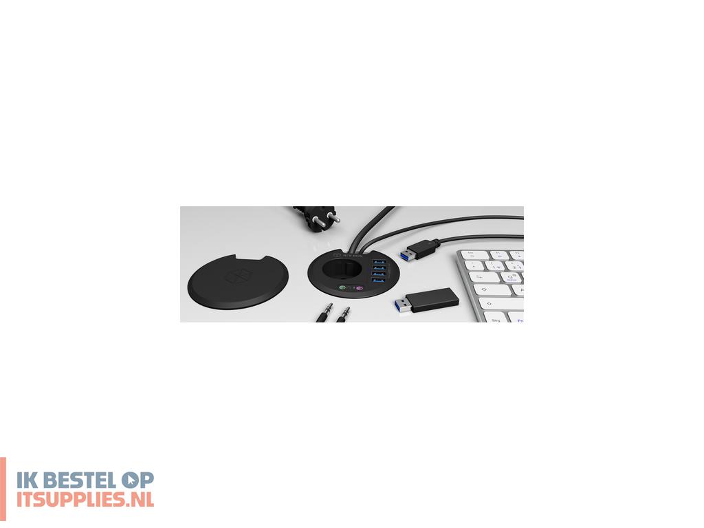 0106582-icy_box_ib-hub1430_wandcontactdoos_zwart