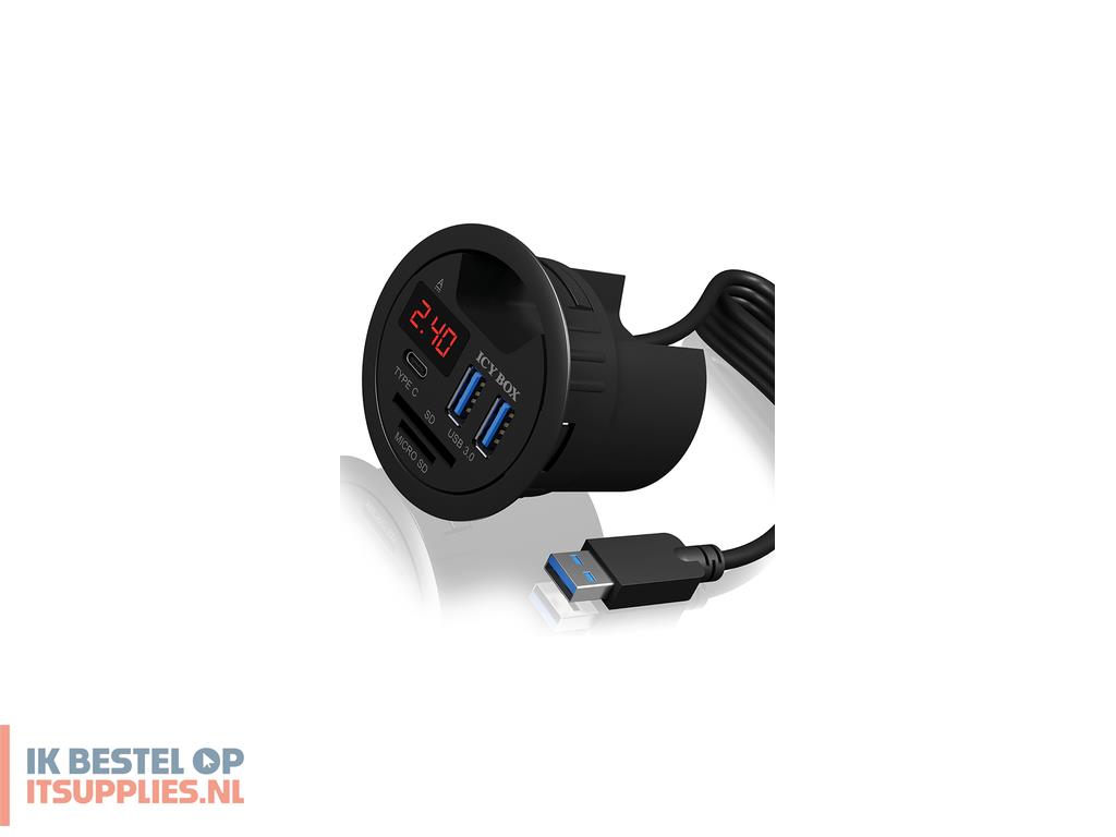 0209935-icy_box_ib-hub1404_wandcontactdoos_zwart