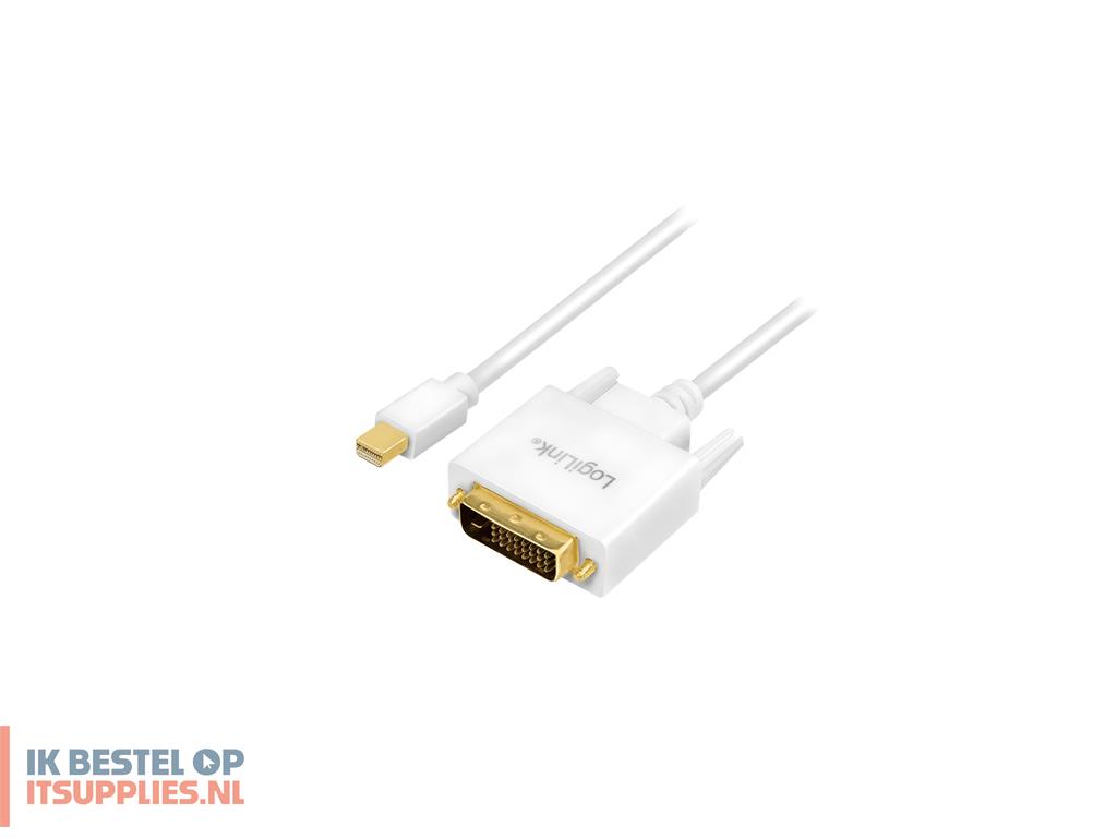 0955911-logilink_cv0137_video_kabel_adapter_1-8_m_mini_displayport_dvi_wit