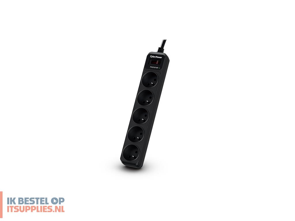 0202859-cyberpower_tracer_iii_b0520sc0-fr_overspanningsbeveiliging_zwart_5_ac-uitgangen_200_-_250_v_1-8_m