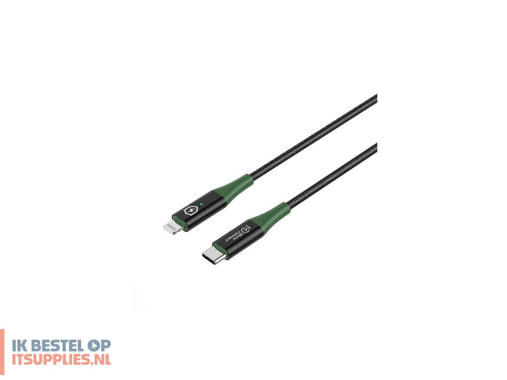 0557842-microconnect_mc-smart_usb_c-l-2_lightning-kabel_2_m_zwart-_groen