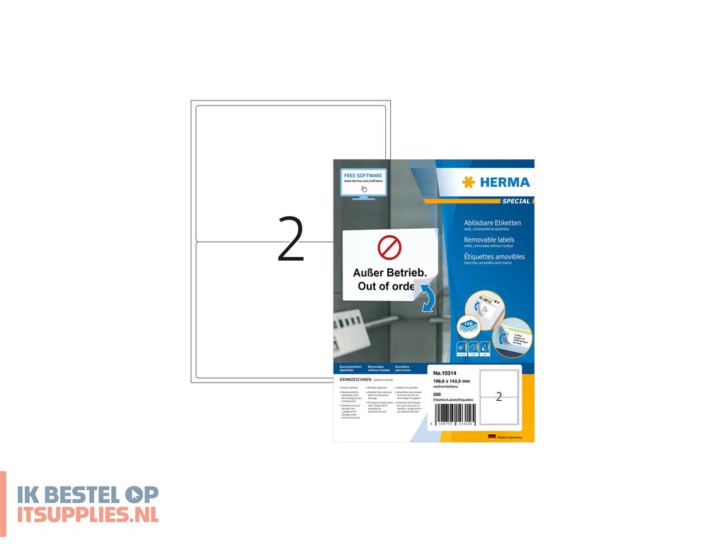 5155628-herma_10314_etiket_afgeronde_rechthoek_verwijderbaar_wit_200_stuks