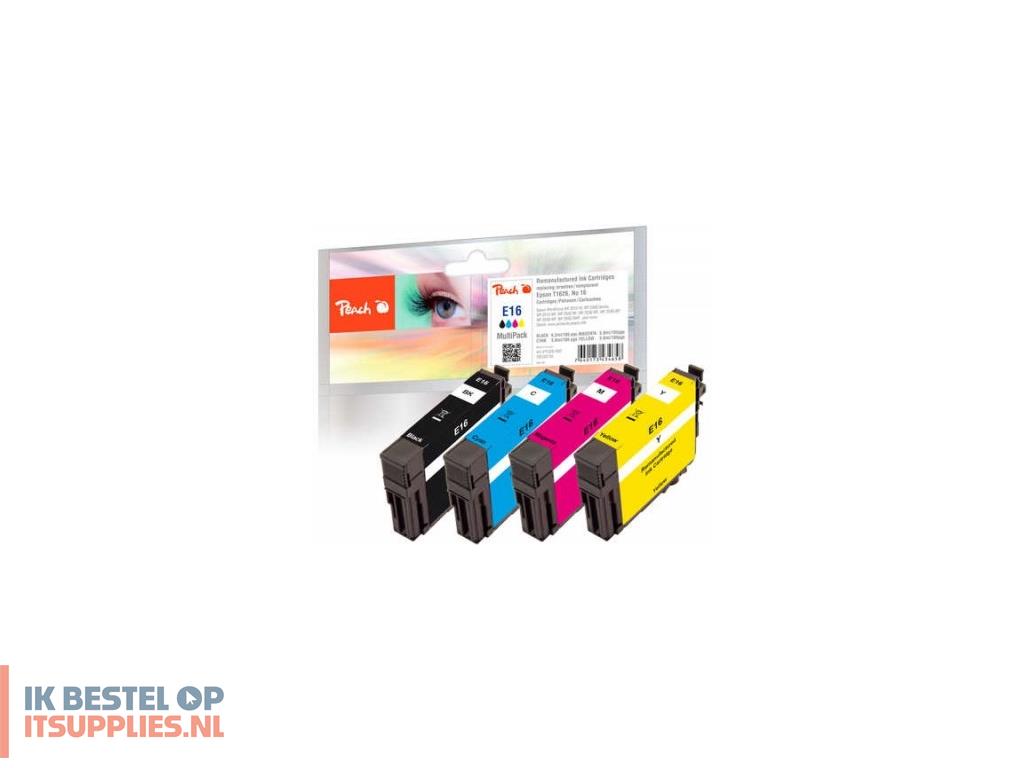 3350157-peach_320155_inktcartridge_4_stuks_compatibel_normaal_rendement_zwart-_cyaan-_magenta-_geel