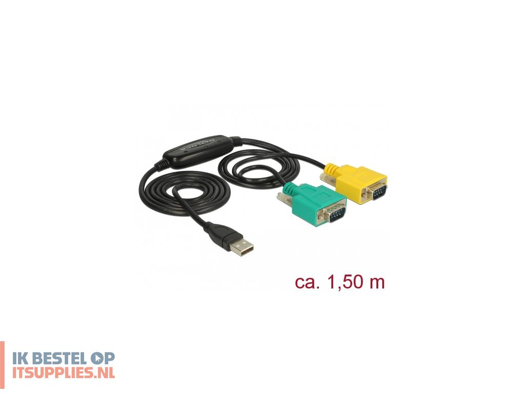 4648452-delock_63466_seriele_kabel_zwart-_groen-_geel_1-5_m_usb_type-a_db-9