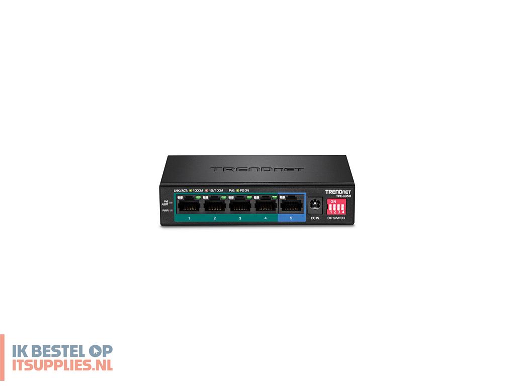 0410184-trendnet_tpe-lg50_netwerk-switch_unmanaged_gigabit_ethernet_101001000_power_over_ethernet_poe_zwart