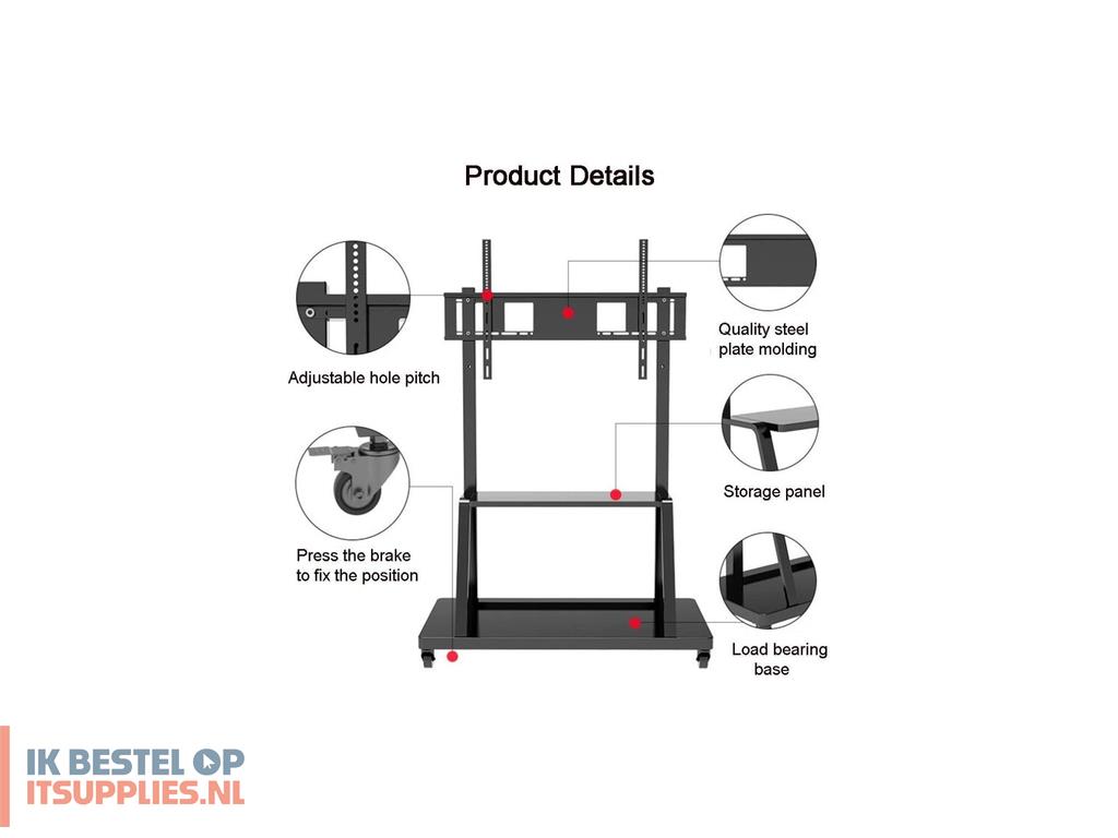4554364-techly_ica-tr30_bevestiging_voor_signage-beeldschermen_2-54_m_100_zwart