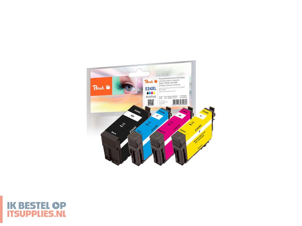 0200252-peach_pi200-558_inktcartridge_4_stuks_compatibel_hoog_xl_rendement_zwart-_cyaan-_magenta-_geel