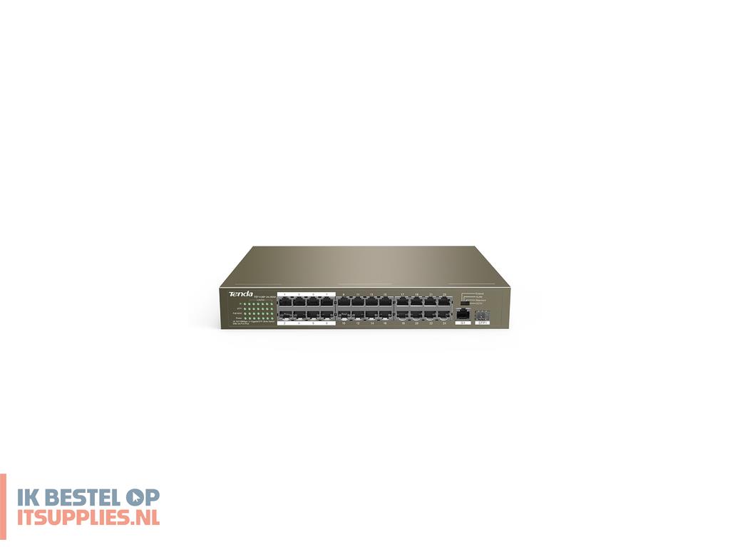 4633271-tenda_tef1126p-24-250w_netwerk-switch_unmanaged_fast_ethernet_10100_power_over_ethernet_poe_grijs