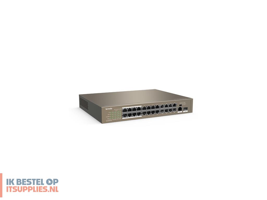 4638104-tenda_tef1126p-24-250w_netwerk-switch_unmanaged_fast_ethernet_10100_power_over_ethernet_poe_grijs