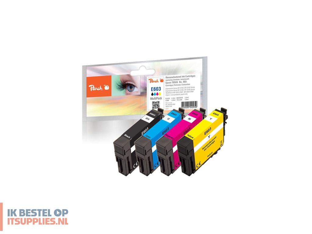 0415331-peach_pi200-868_inktcartridge_4_stuks_compatibel_normaal_rendement_zwart-_cyaan-_magenta-_geel