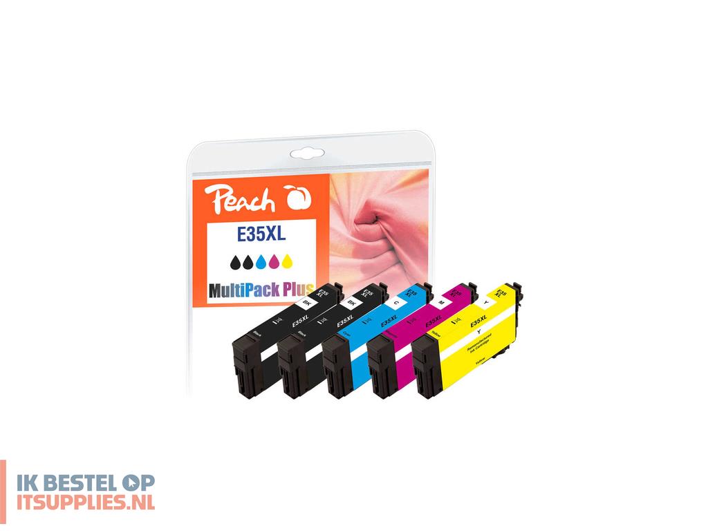 0348248-peach_320265_inktcartridge_5_stuks_compatibel_hoog_xl_rendement_zwart-_cyaan-_magenta-_geel