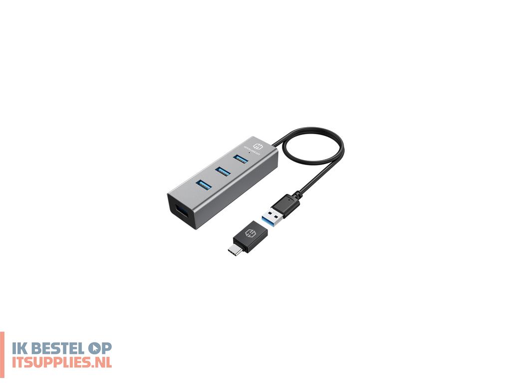 2115512-graugear_g-hub4-ac_interface_hub_usb_32_gen_1_31_gen_1_type-a_5000_mbits_aluminium-_zwart