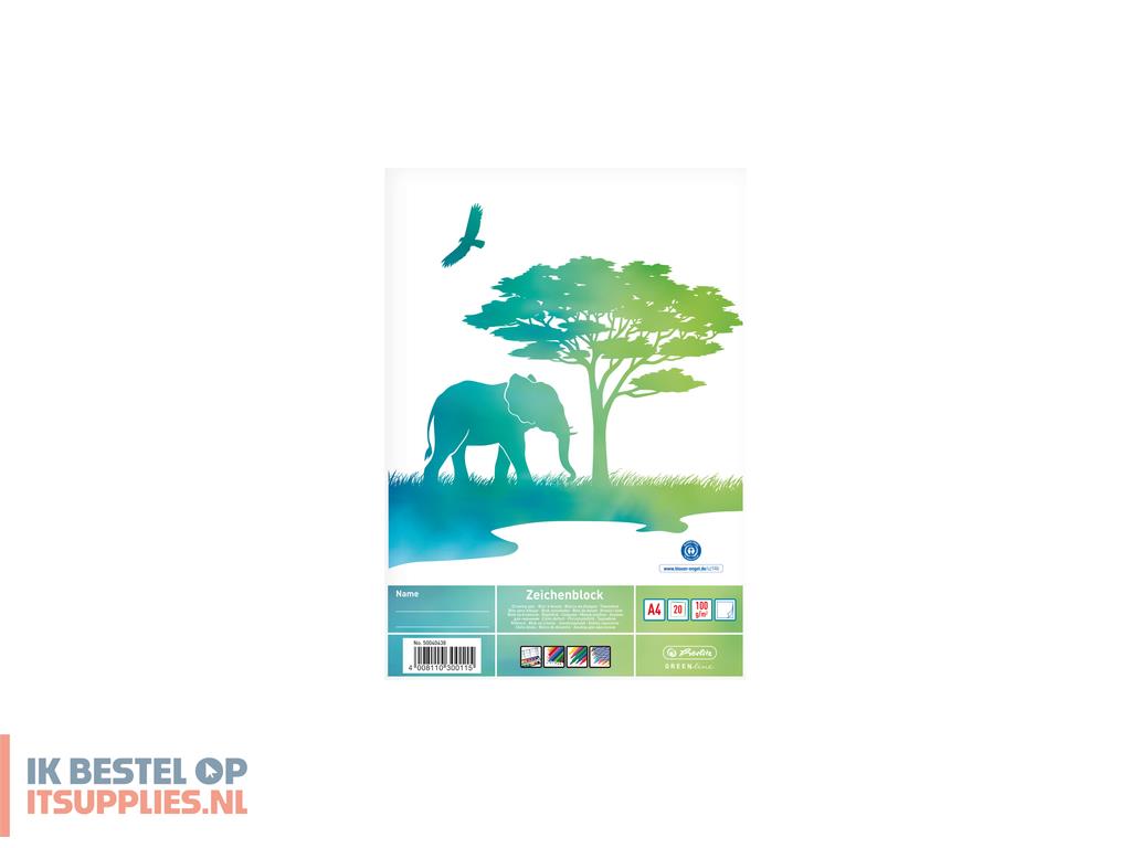4525468-herlitz_greenline_elefant_papierblok_voor_handenarbeid_20_vel