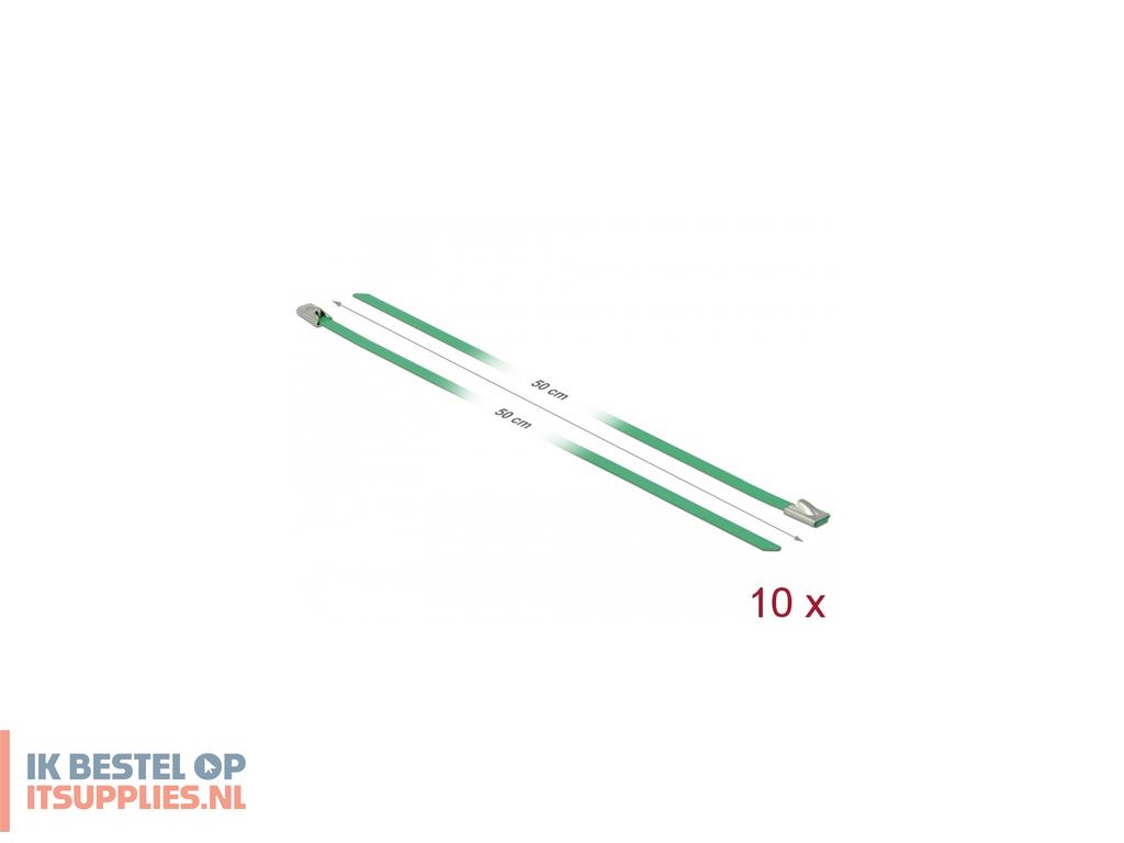 0214091-delock_18804_kabelbinder_staal_groen_10_stuks