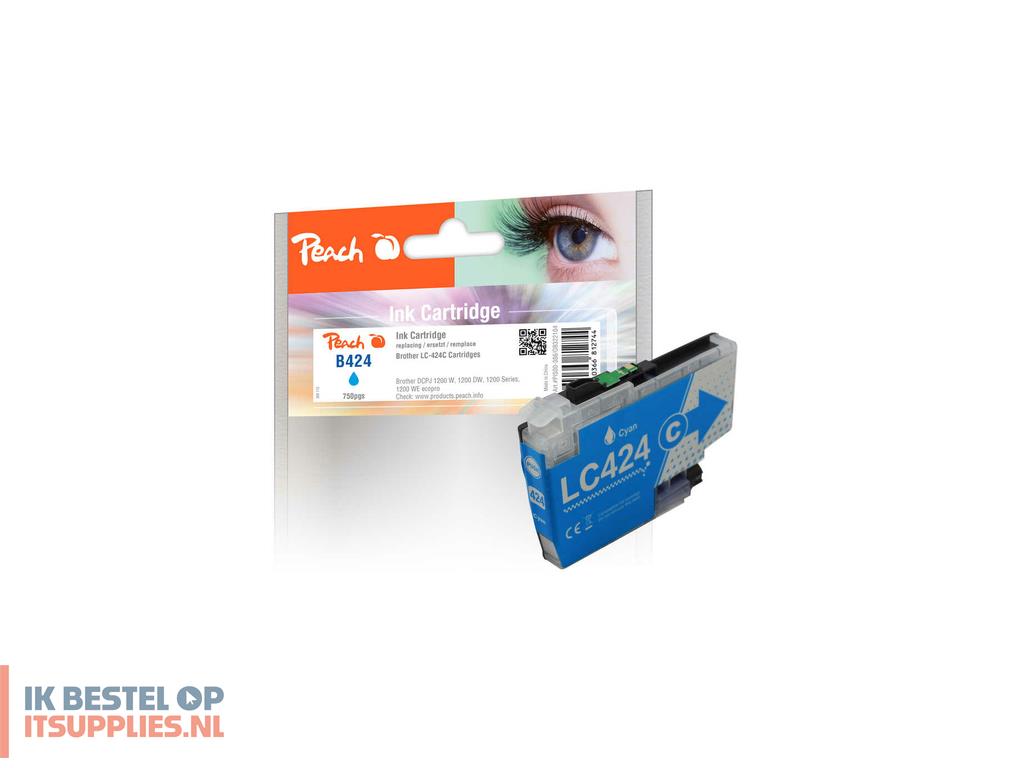 4919519-peach_pi500-386_inktcartridge_1_stuks_compatibel_normaal_rendement_cyaan