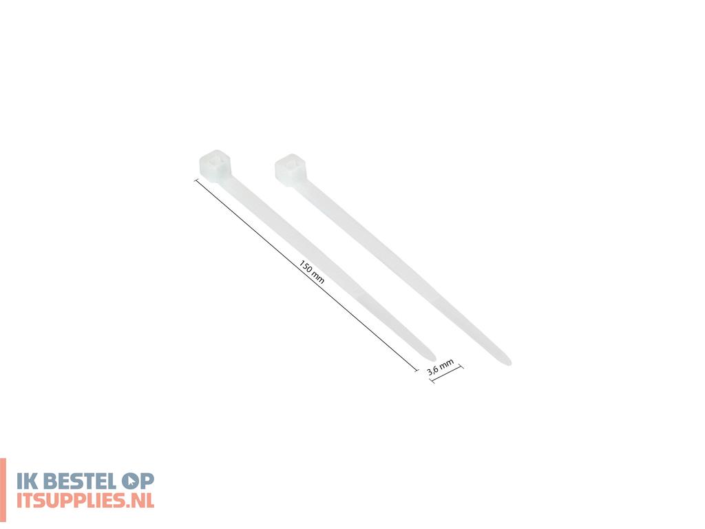 3021170-alcasa_kab-15t36_kabelbinder_kabelbinder_met_parallelle_doorvoer_nylon_transparant_100_stuks