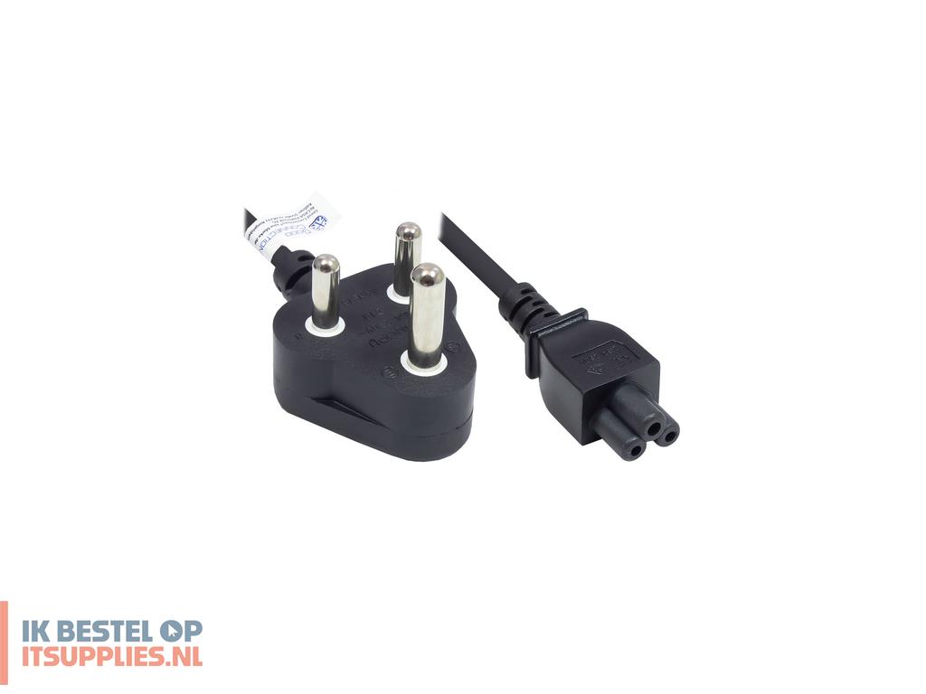 4530526-alcasa_p9505-s018_electriciteitssnoer_zwart_1-8_m_netstekker_type_m_c5_stekker