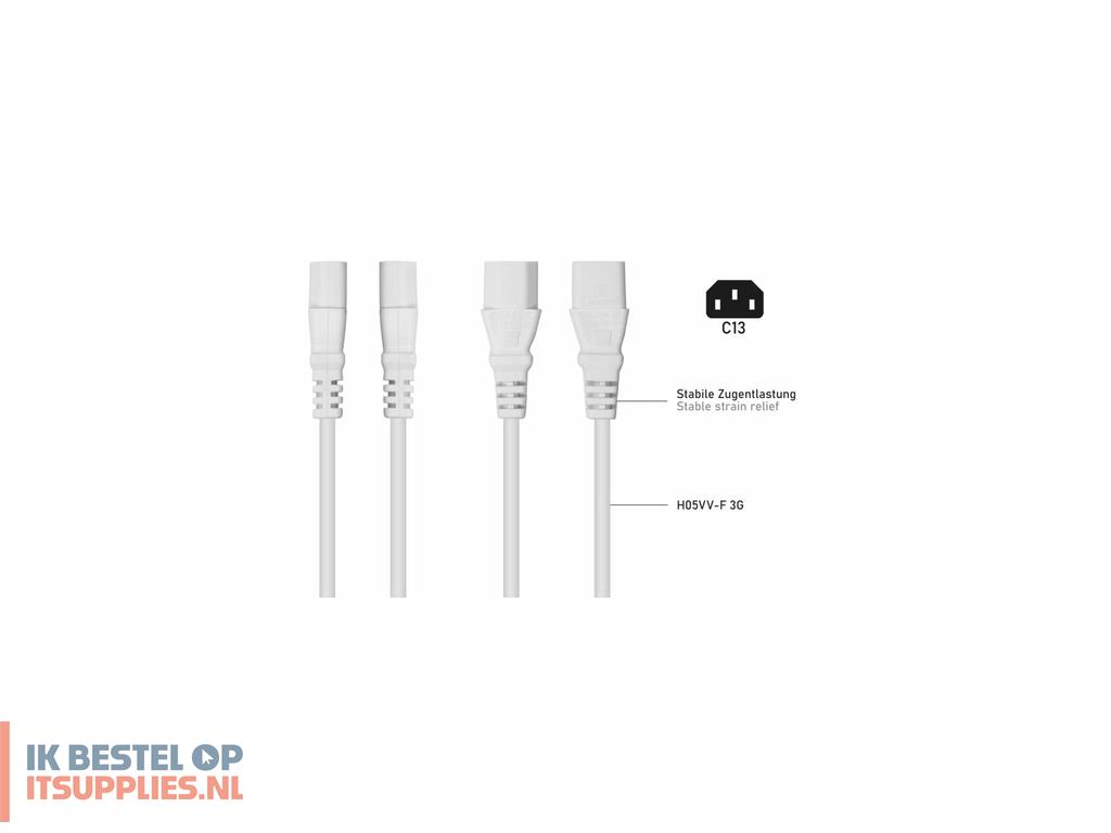 3056328-kabelmeister_sk1430-w005_electriciteitssnoer_wit_0-5_m_iec_c14_iec_c13