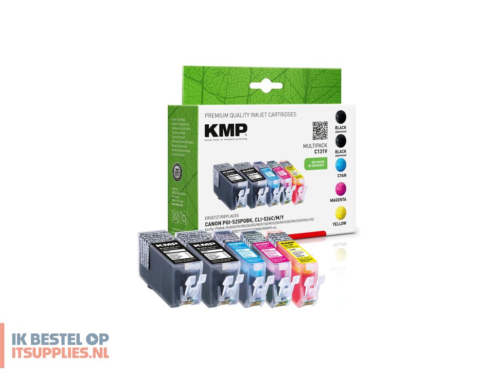 0122890-kmp_c131v_inktcartridge_5_stuks_compatibel_zwart-_cyaan-_magenta-_geel