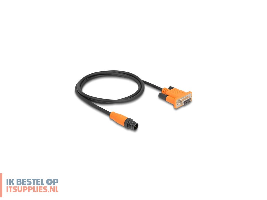 0231018-delock_66745_seriele_kabel_zwart-_oranje_1_m_m12_plug_5_pin_d-sub_9_pin