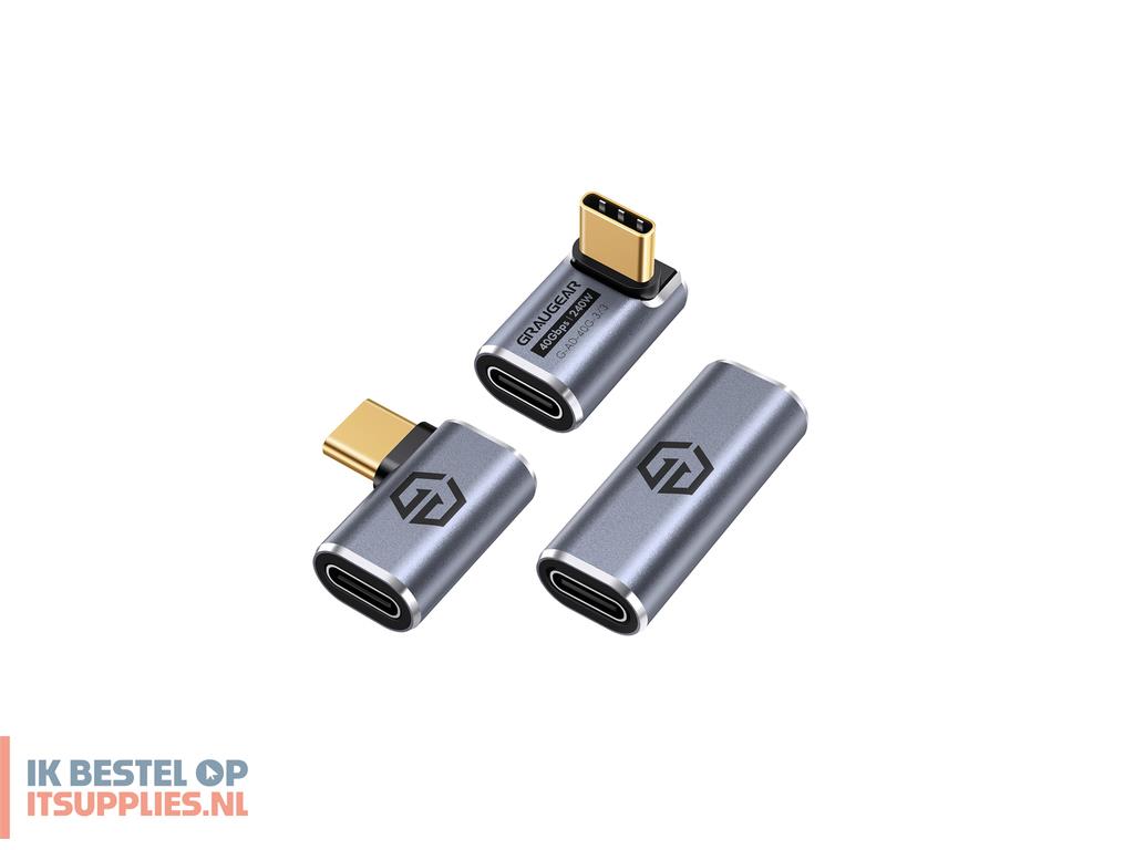 2002233-graugear_g-ad-40g-3_tussenstuk_voor_kabels_usb-c_zilver