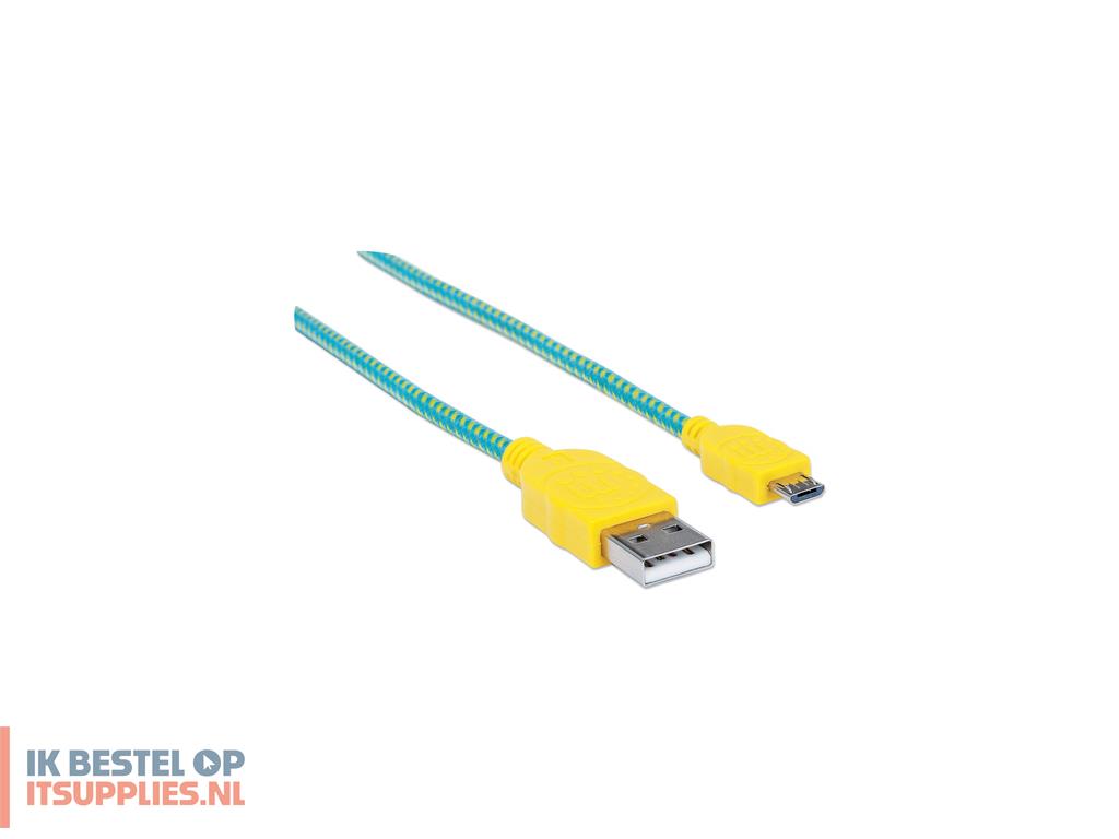 0731218-manhattan_352703_usb-kabel_usb_20_1-8_m_usb_a_micro-usb_b_groen-_geel