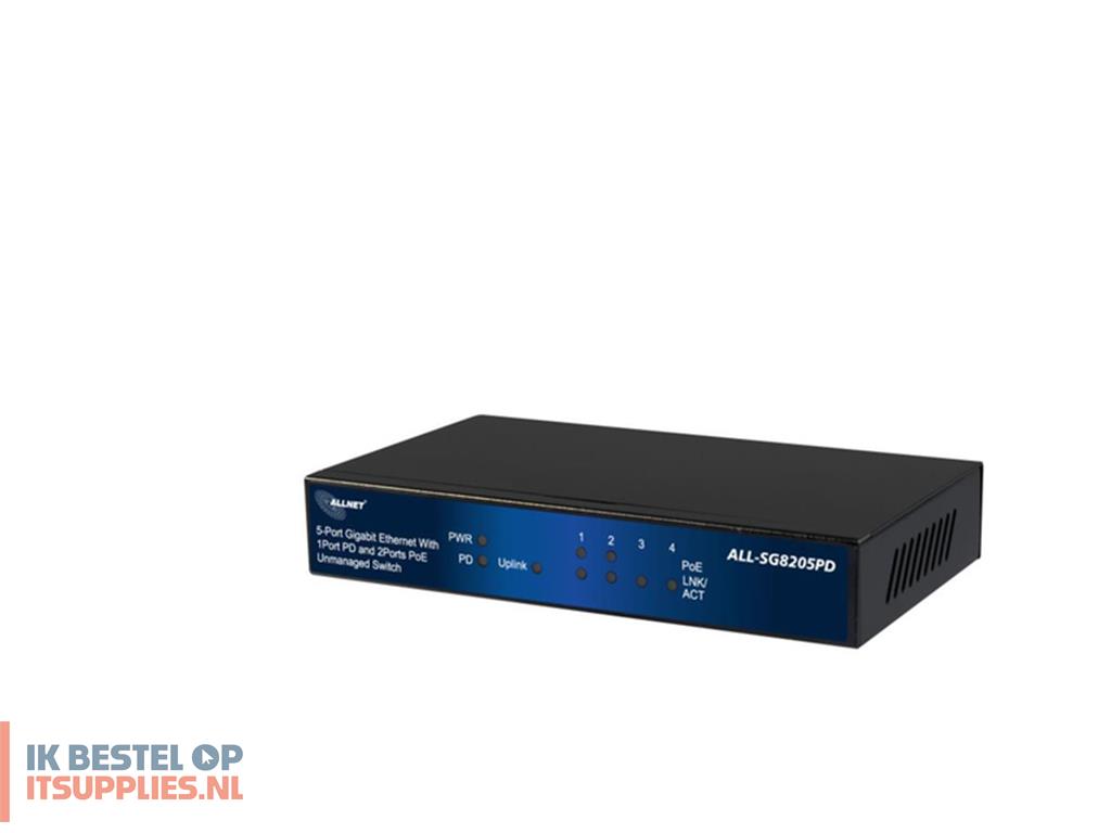 2437019-allnet_all-sg8205pd_netwerk-switch_unmanaged_l2_gigabit_ethernet_101001000_power_over_ethernet_poe_zwart
