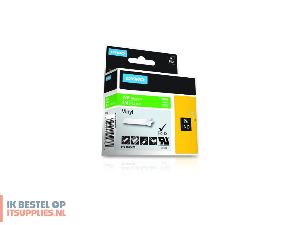 1739667-dymo_1805420_labelprinter-tape_wit_op_groen