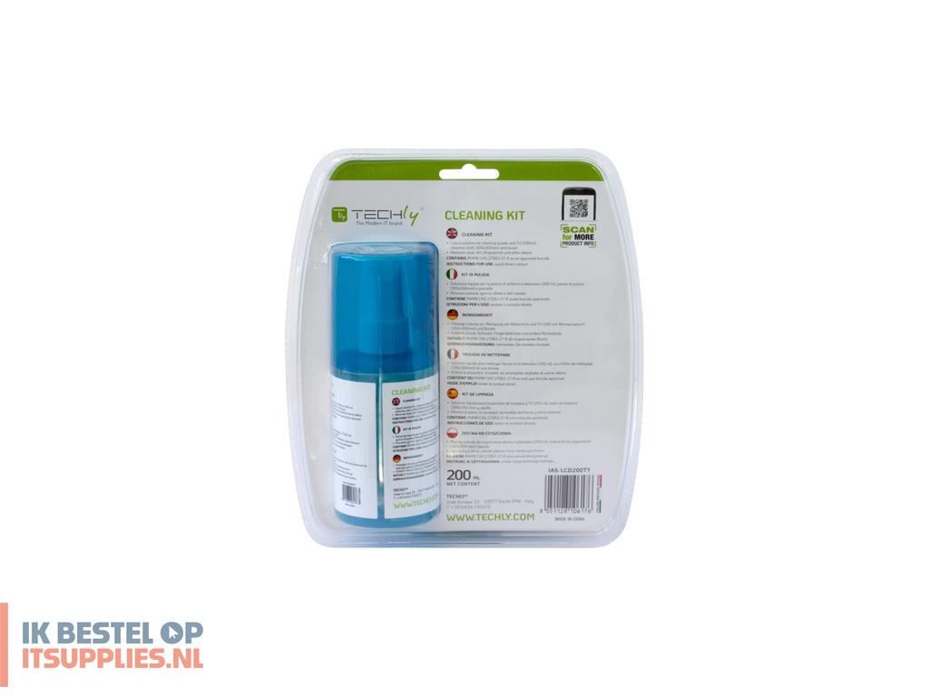0114735-techly_ias-lcd200ty_computerreinigingskit_laptop_spray_droge_doekjes_voor_apparatuurreiniging_200_ml