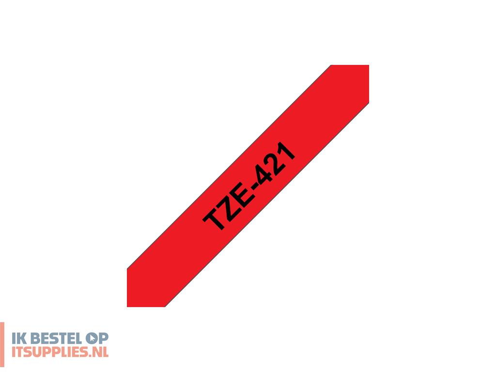 0114592-brother_tze-421_labelprinter-tape_zwart_op_rood