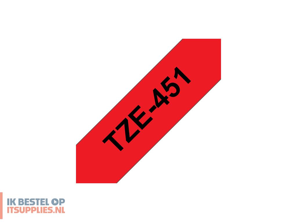 0319692-brother_tze-451_labelprinter-tape_zwart_op_rood_tz