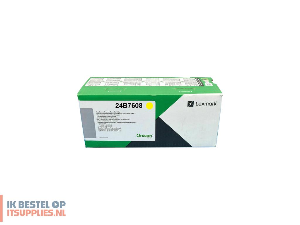 0808589-lexmark_24b7608_tonercartridge_1_stuks_origineel_geel