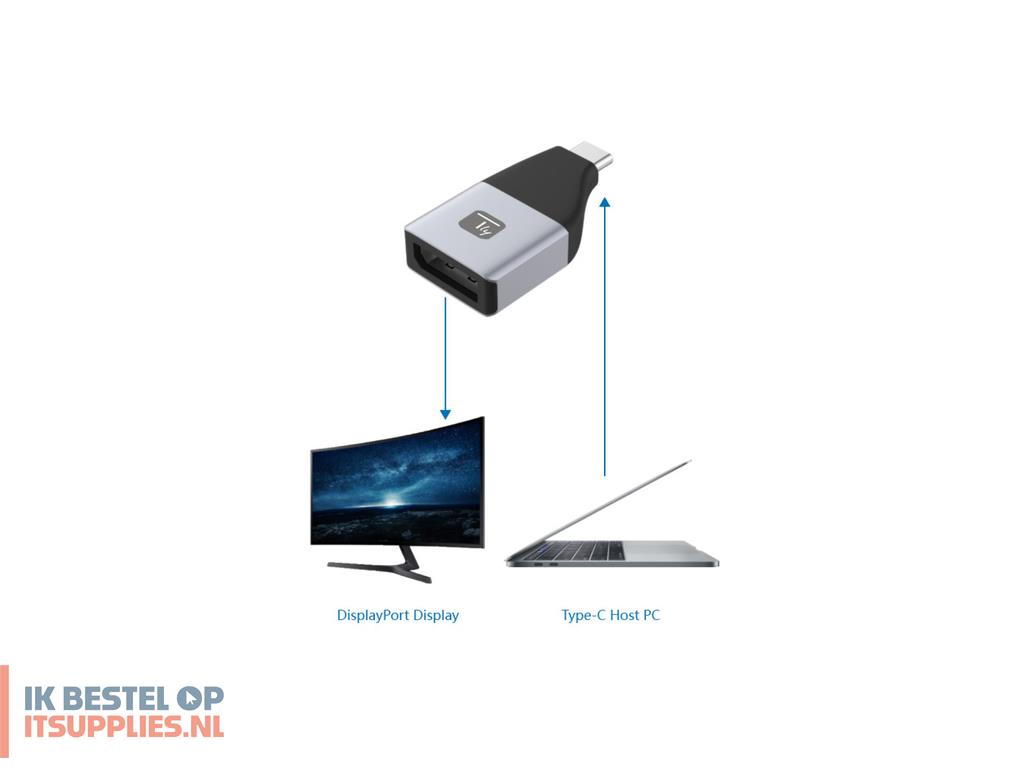 2450987-techly_iadap_usbc-dp4k_usb_grafische_adapter_3840_x_2160_pixels_zwart-_zilver