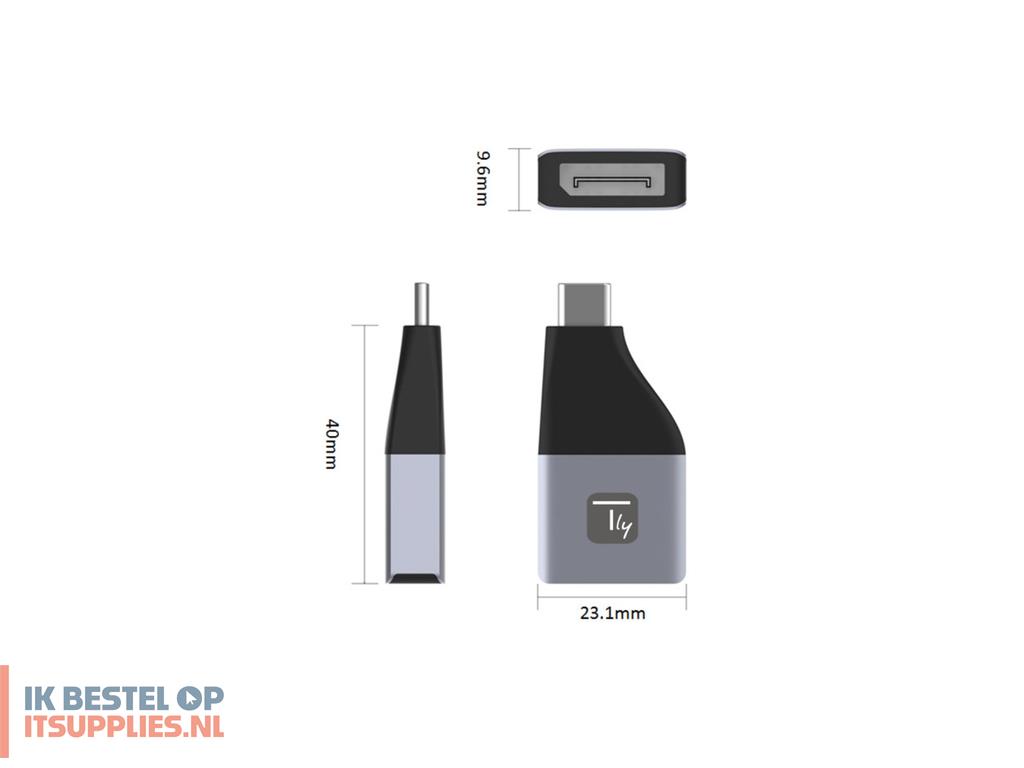 2453887-techly_iadap_usbc-dp4k_usb_grafische_adapter_3840_x_2160_pixels_zwart-_zilver