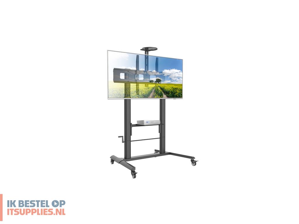 0411437-techly_ica-tr230_multimediawagen_-steun_zwart_vlakke_paneel_multimediawagentje