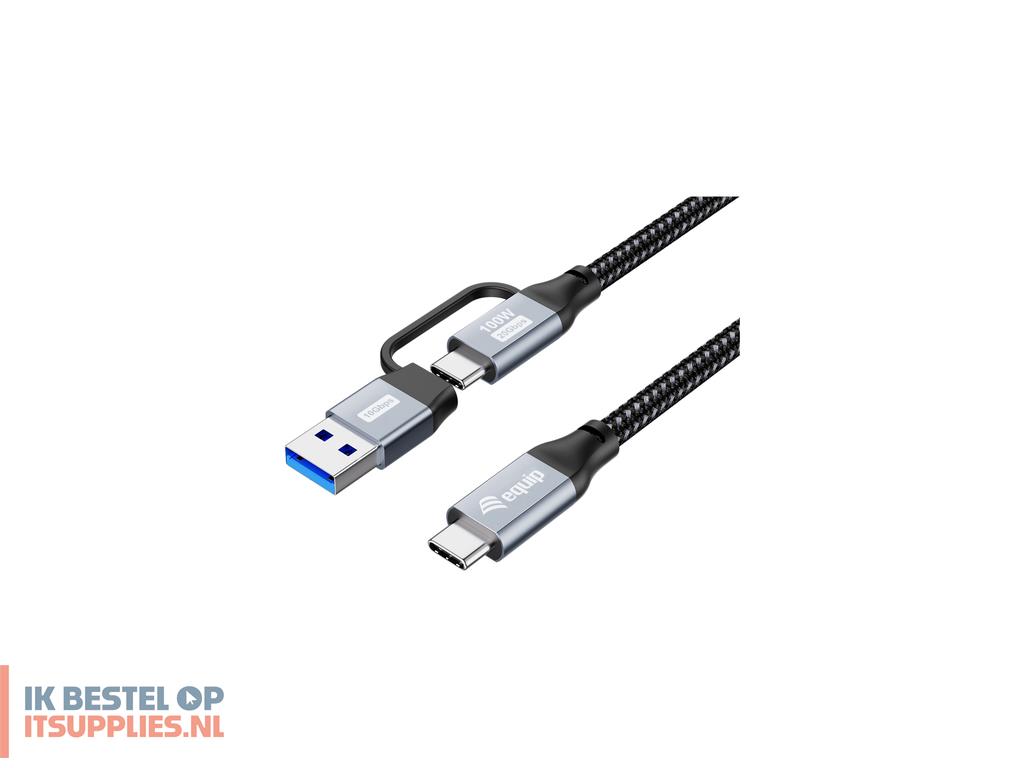 0256000-equip_128431_usb-kabel_usb_32_gen_2x2_1_m_usb_ausb_c_2_x_usb_c_zwart