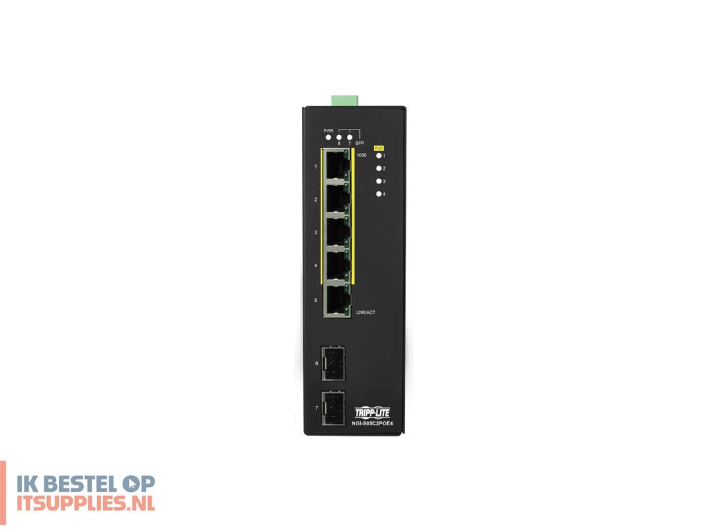 2424464-tripp_lite_ngi-s05c2poe4_netwerk-switch_managed_gigabit_ethernet_101001000_power_over_ethernet_poe_zwart