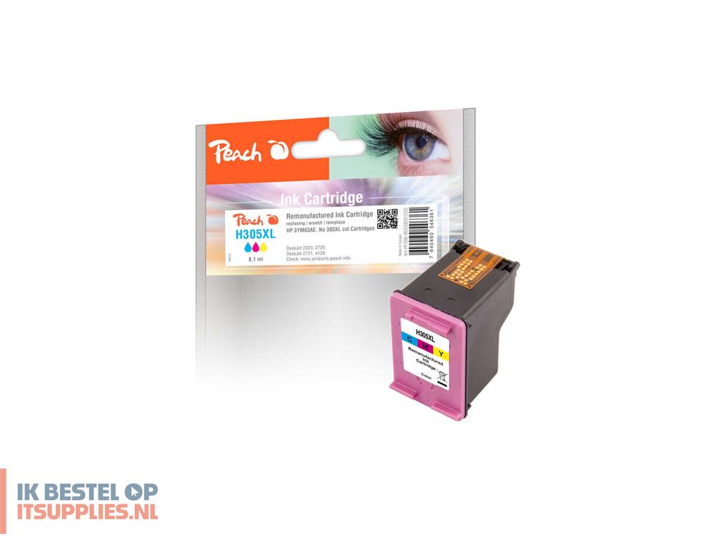0227710-peach_h305xl_inktcartridge_1_stuks_compatibel_hoog_xl_rendement_cyaan-_magenta-_geel