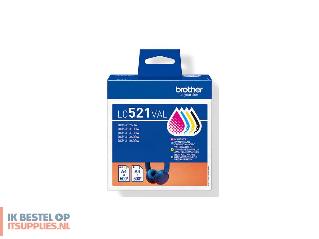 0031381-brother_lc521val_inktcartridge_4_stuks_origineel_zwart-_cyaan-_magenta-_geel