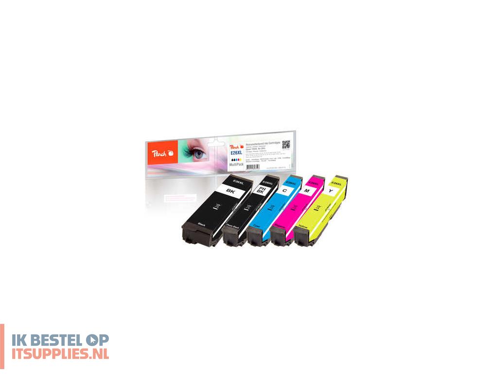 4026937-peach_pi200-285_inktcartridge_5_stuks_compatibel_hoog_xl_rendement_zwart-_cyaan-_magenta-_foto_zwart-_geel